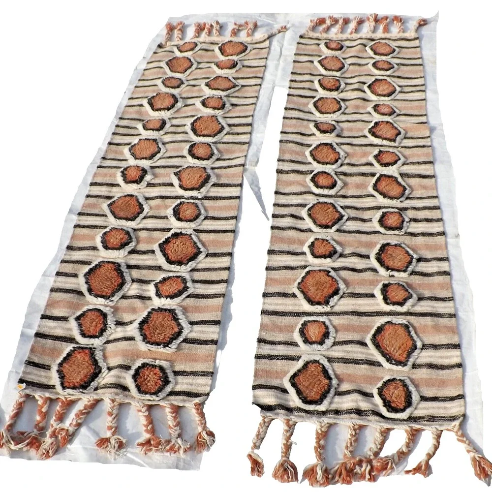 2 Creative Co-Op Cotton Tufted Kilim Floor Runner w/Braided Tassels - 2' x 8' ea
